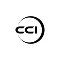 CCI letter logo design in illustration. Vector logo, calligraphy designs for logo, Poster, Invitation, etc.