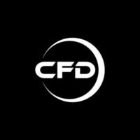CFD letra logo diseño en ilustración. vector logo, caligrafía diseños para logo, póster, invitación, etc.