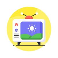 un increíble icono de retro televisión en moderno estilo, Clásico televisión icono diseño vector