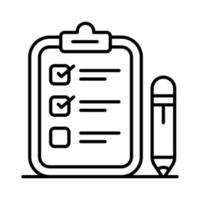 Carefully designed checklist icon represents a list of tasks or items to be completed, often used in productivity and organization apps vector