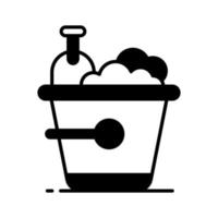 Sand bucket icon represents a small pail used for carrying and playing with sand at the beach or in a sandbox vector