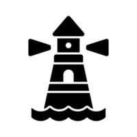 A tower containing a beacon light to warn or guide ships at sea, well designed icon of lighthouse vector