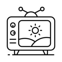 An amazing icon of retro television in modern style, vintage television icon design vector