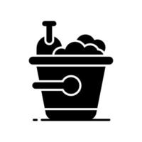 Sand bucket icon represents a small pail used for carrying and playing with sand at the beach or in a sandbox vector