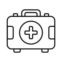 el primero ayuda equipo icono típicamente representa un colección de suministros y equipo usado a proporcionar médico asistencia en emergencia situaciones vector