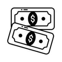 An icon of paper currency in modern style, well designed vector of banknotes