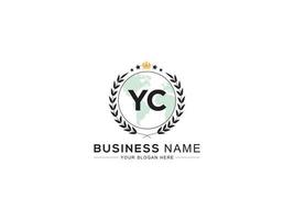 Monogram Yc Royal Logo, Unique YC Logo Letter Vector Crown Icon Design