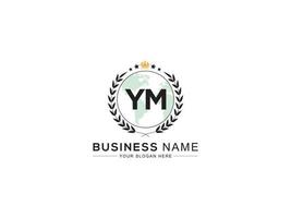 Monogram Ym Royal Logo, Unique YM Logo Letter Vector Crown Icon Design