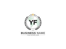 Monogram Yf Royal Logo, Unique YF Logo Letter Vector Crown Icon Design