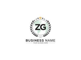 Creative Zg Royal Logo, Minimalist ZG Logo Letter Crown Design For You vector