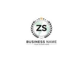 Creative Zs Royal Logo, Minimalist ZS Logo Letter Crown Design For You vector