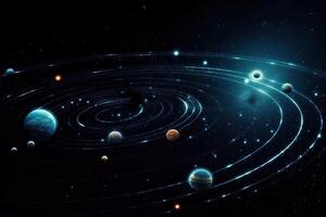 Planet Earth and the solar system, space study and research. photo