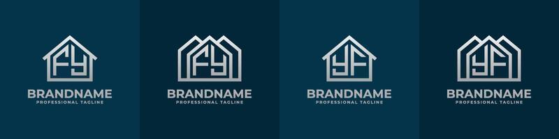 Letter FY and YF Home Logo Set. Suitable for any business related to house, real estate, construction, interior with FY or YF initials. vector