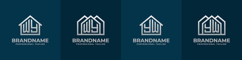 Letter WY and YW Home Logo Set. Suitable for any business related to house, real estate, construction, interior with WY or YW initials. vector