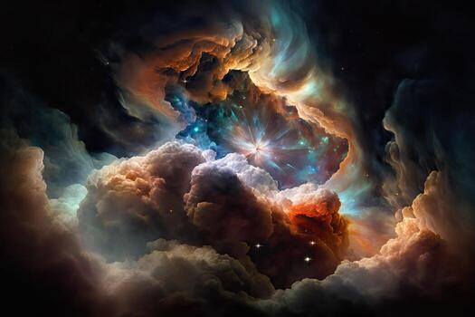 nuclear fusion of cosmic clouds of gas and dust, . photo
