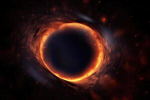 Black hole illustration in outer space. Supermassive singularity. photo