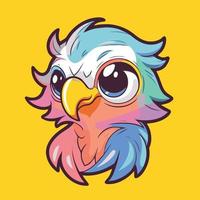 Illustration of an eagle head mascot on a yellow background vector