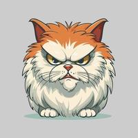 Angry grumpy cat emoji face Royalty Free Vector Image