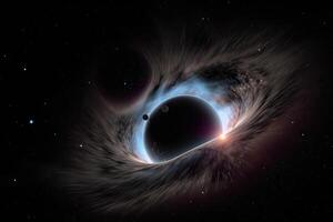 Black hole illustration in outer space. Supermassive singularity. photo