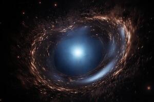 Black hole illustration in outer space. Supermassive singularity. photo