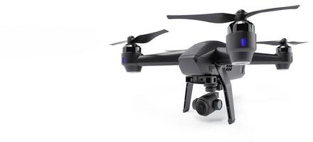 Wireless drone with remote control on a white background. . photo