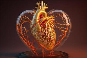 Artificial organ transplantation, heart. Modern medical technologies. . photo