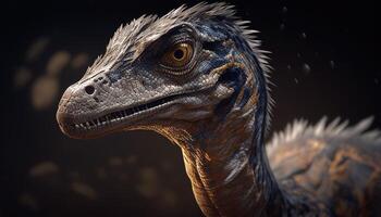 velociraptor, digital art illustration, photo