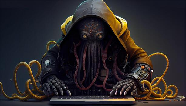 hackear pulpo, digital Arte ilustración, generativo ai foto