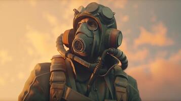 sky pilot captain, digital art illustration, photo