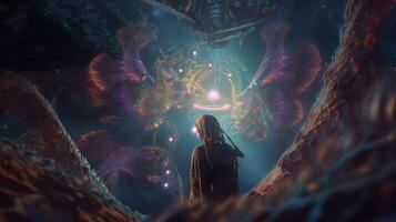 transcendent galaxy, digital art illustration, photo