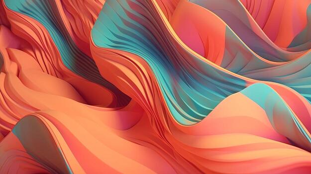 resumen ondulado pliegues fondo, digital Arte ilustración, generativo ai foto