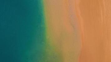 Aerial view of the golden sand of the beach Las Teresitas and colorful boats, Tenerife, Canaries, Spain video