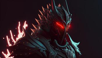 night dragon warrior, digital art illustration, photo