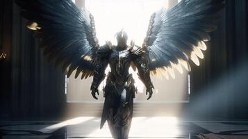 mighty archangel, digital art illustration, photo