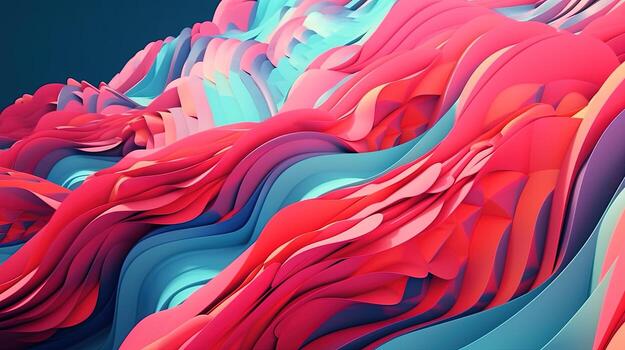 abstract wavy folds background, digital art illustration, photo