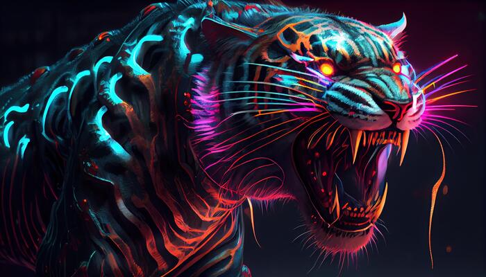 tigre dentro a água. digital pintura. 3d ilustração., ai generativo imagem  23184445 Foto de stock no Vecteezy