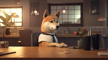 dog dating, digital art illustration, photo
