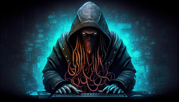 hackear pulpo, digital Arte ilustración, generativo ai foto