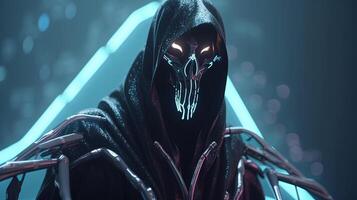futuristic reaper, digital art illustration, photo