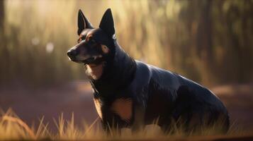 australian kelpie, digital art illustration, photo