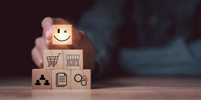 Male consumers rate their satisfaction ,rate and review them online ,evaluation business success ,Customer Experience Survey Concepts ,Services and Products and Customer Engagement photo