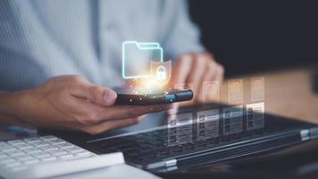 cybersecurity and privacy concept of data protection ,internet security , protecting privacy information ,cyber security online , digital security unlocking or encryption ,secure login authorization photo