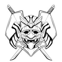 Samurai illustration art mascot logo vector