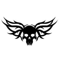 Skull wing mascot tattoo art vector