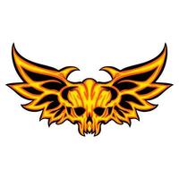 Skull wing fire art vector