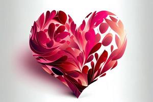Surprising Pretty Pink and Red heart illustration with isolated background photo
