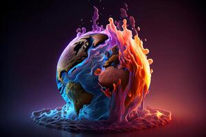 Climate change and global warming effect this element finished by nasa 3d illustration rendering. photo