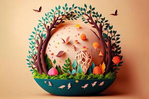 Friendly kawaii earth character motion graphic design. photo
