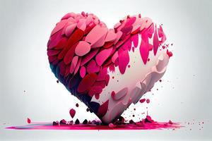 Surprising Pretty Pink and Red heart illustration with isolated background photo