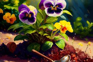 Little summer pansies. photo